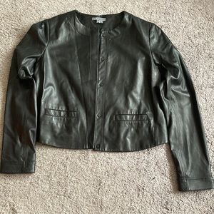 Vince black 100% leather jacket. Size L